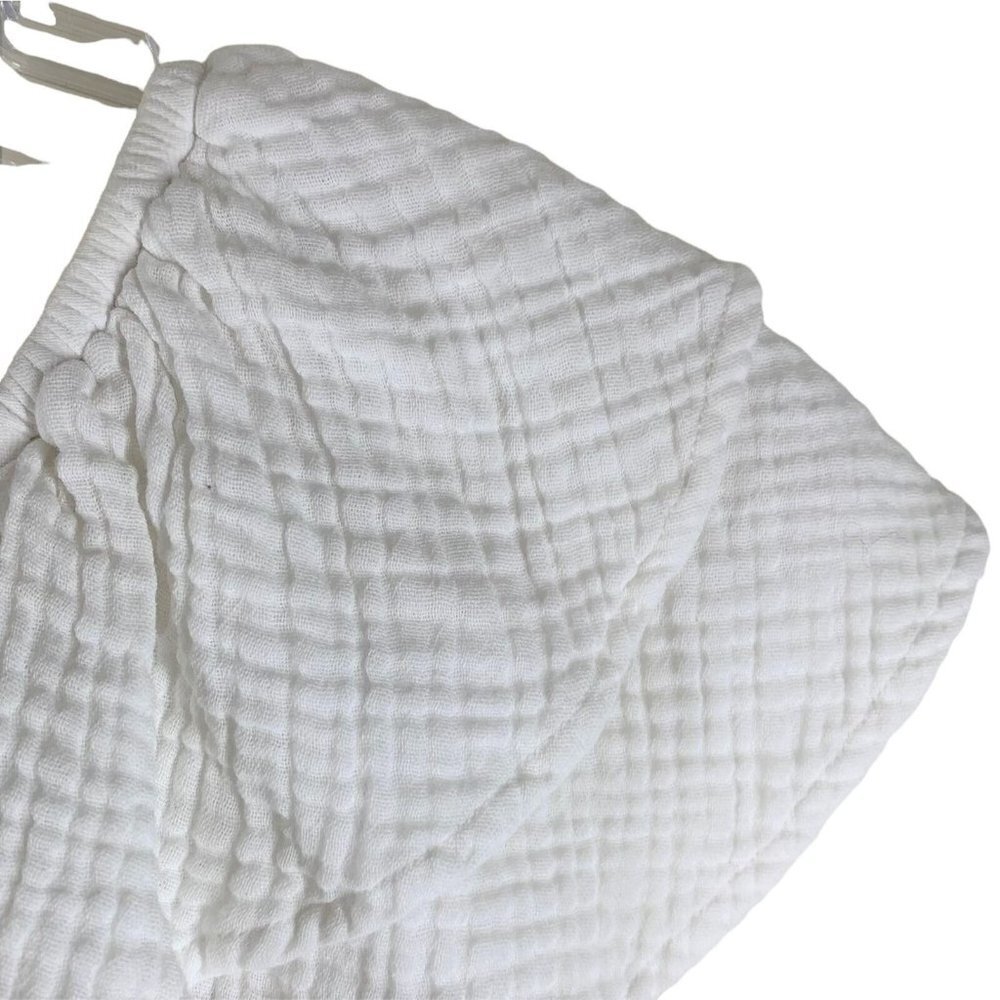 Show Me Your Mumu White Cotton Gauze KAYA Ruffled Crop Top Size XS - Picture 3 of 5